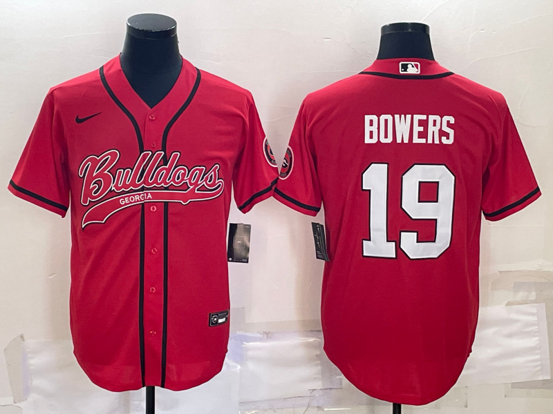 2023 Men Georgia Bulldogs #19 Bowers red Stitched NCAA Jersey->ncaa teams->NCAA Jersey